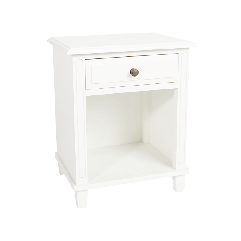 Bedside Table Shelter White