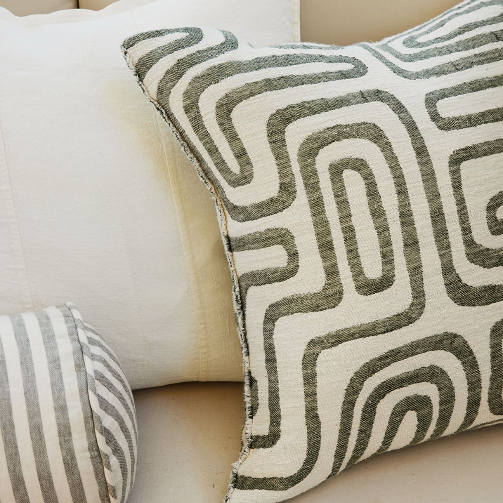 Wanderer Alfresco Outdoor Cushion - White/Pistachio 50x50cm