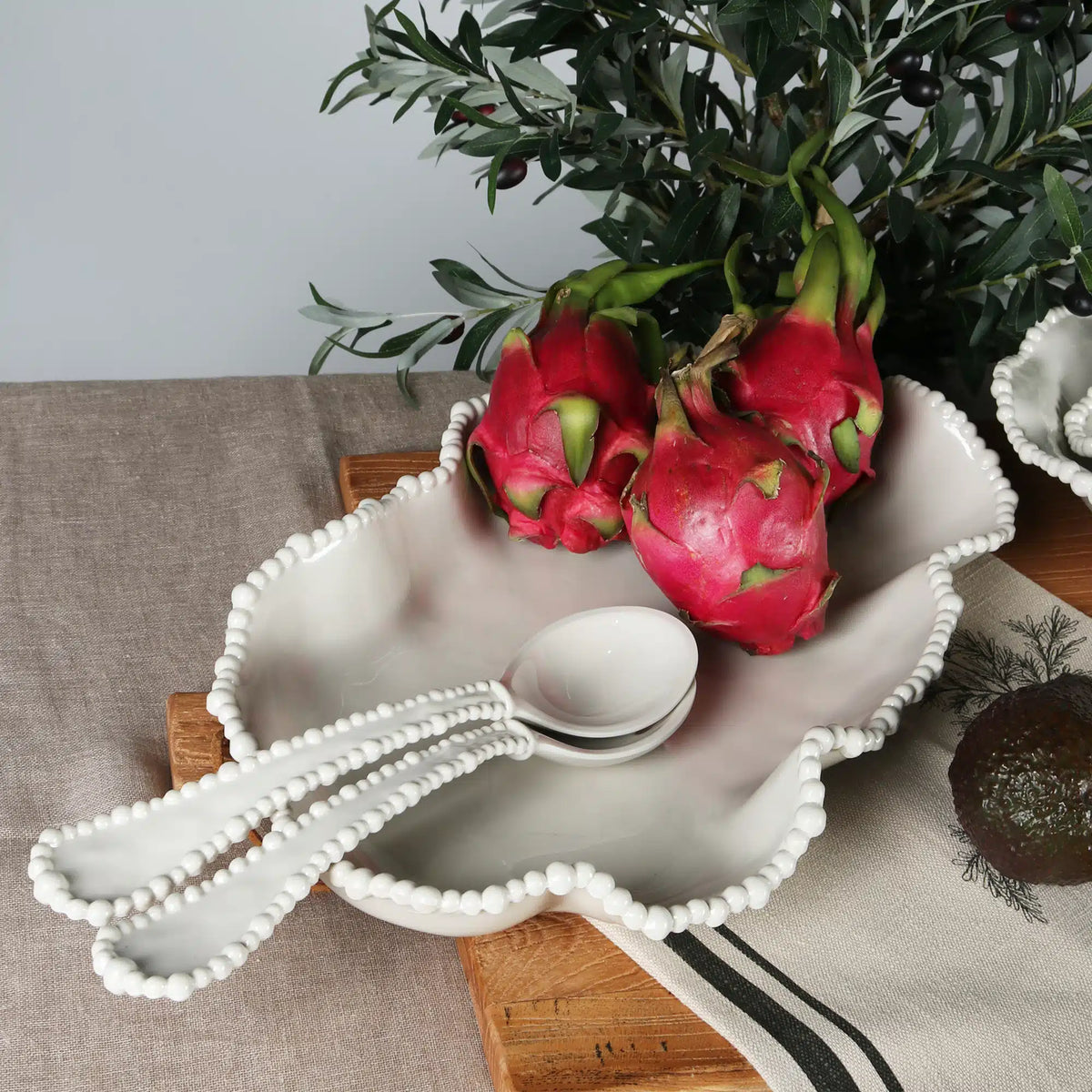 Melamine Pearl Salad Servers - Sand