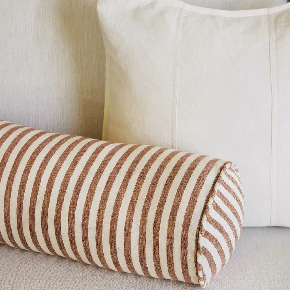 Bolster Drift White/Nutmeg 20x60cm