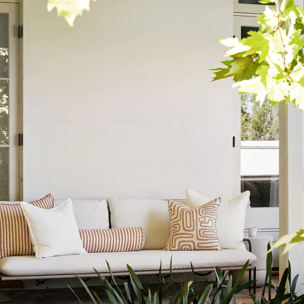 Drifter Alfresco Outdoor Cushion - White/Nutmeg 40x60cm