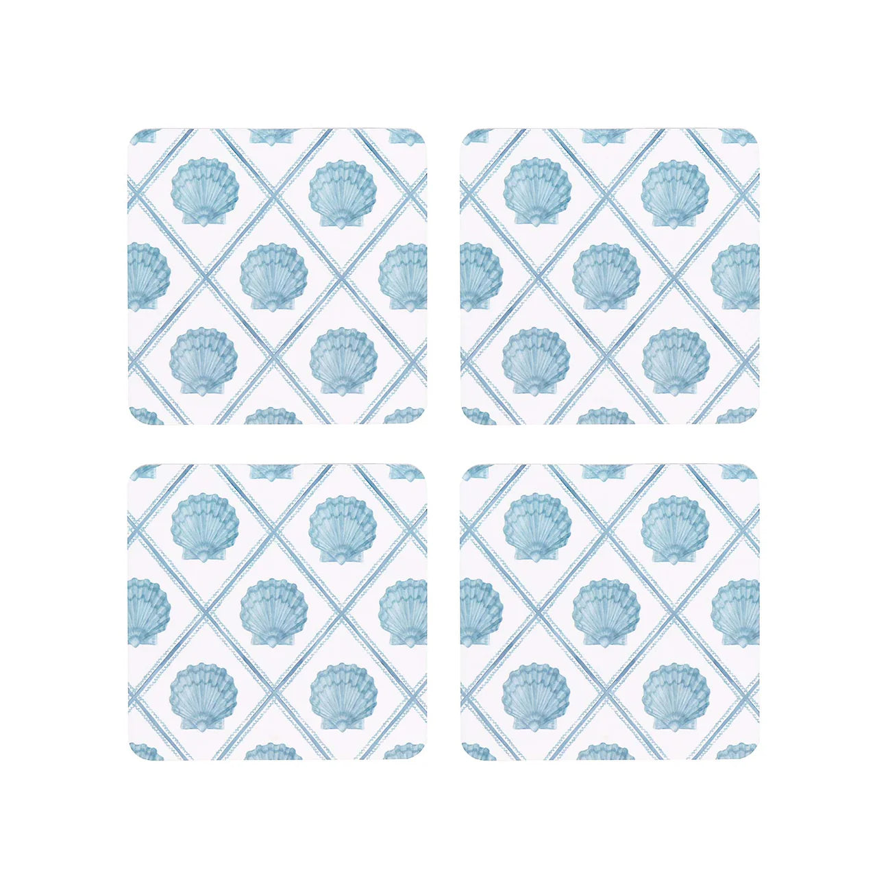 Coasters Square Scallop Set/4