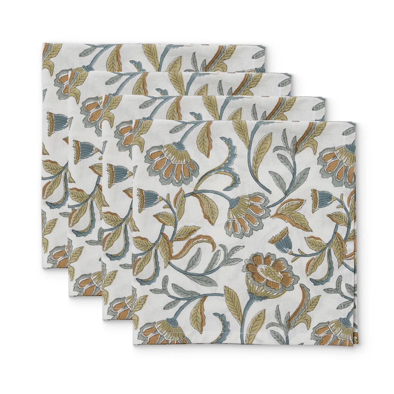 Napkin Summer Garden Multi Block Print S/4