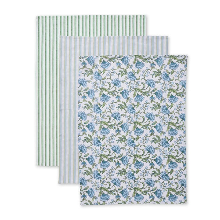 Teatowel Georgia Blue/Green Pk 3