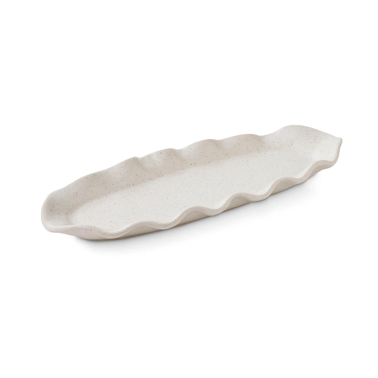 Oval Plate Sullivan White Wavy Sml