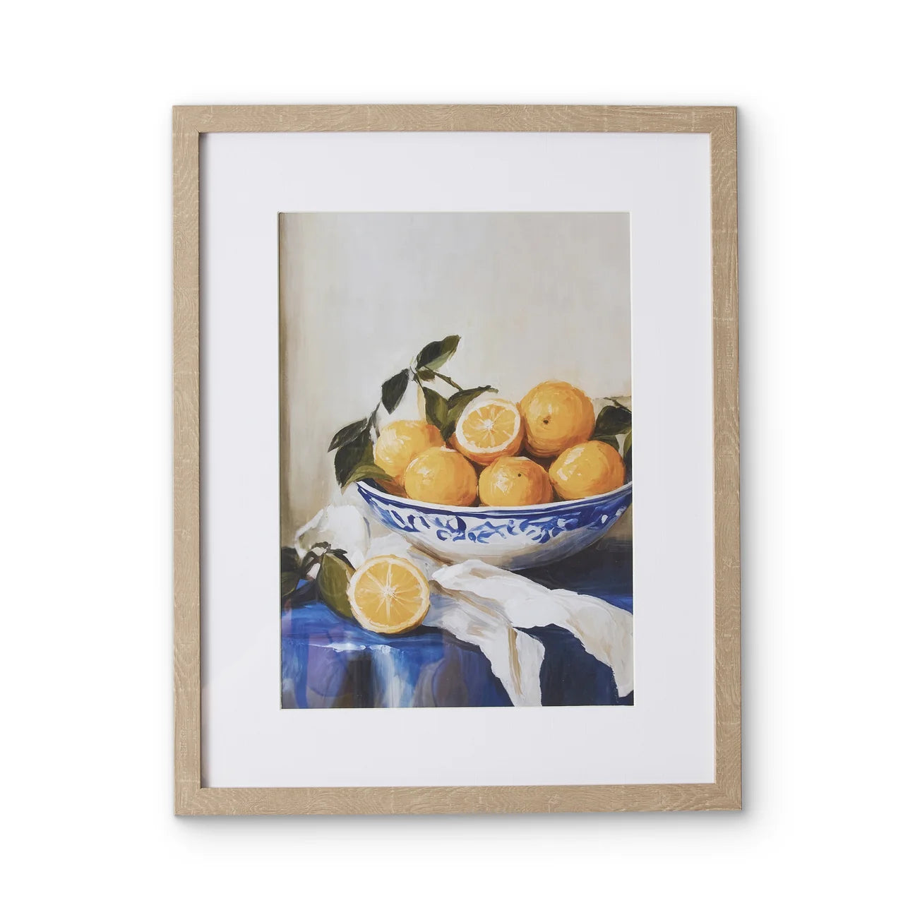 Print Framed Orange Blue China Bowl