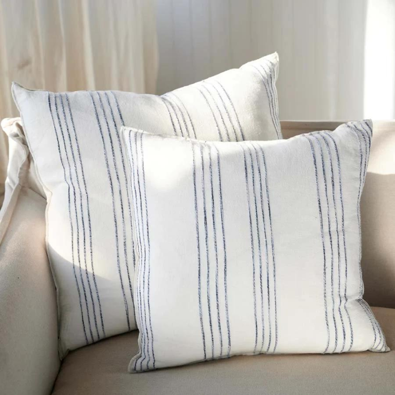 Cushion Rock Pool Linen Navy/Wt. 60x60