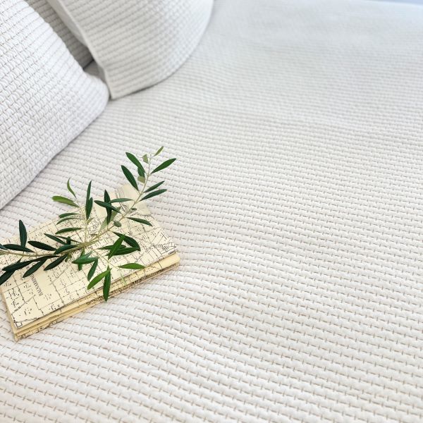 Bedspread Ami King Wht/Beige 270x260