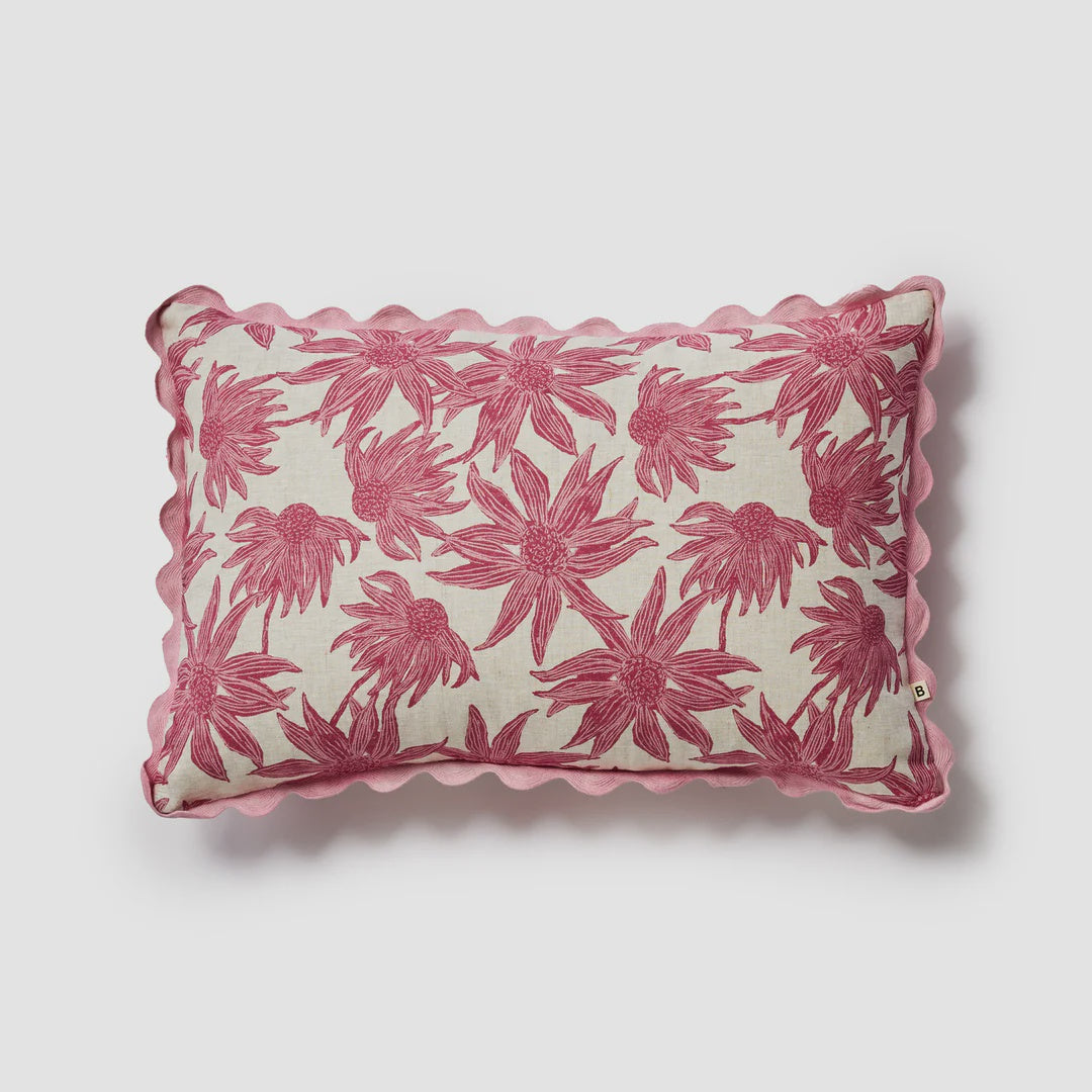 Cushion Flannel Flower Pink 60x40cm