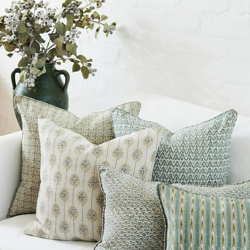 Cushion Girona Celadon Moss Linen 50cm