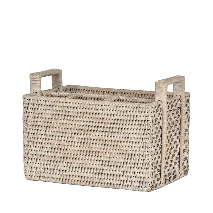 Cutlery Caddy Paume Rattan White Wash
