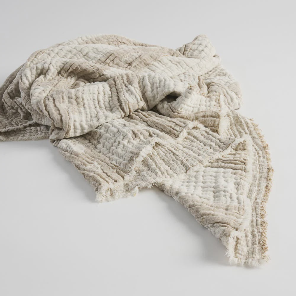 Throw Blossom Reversible Choc/Ivory