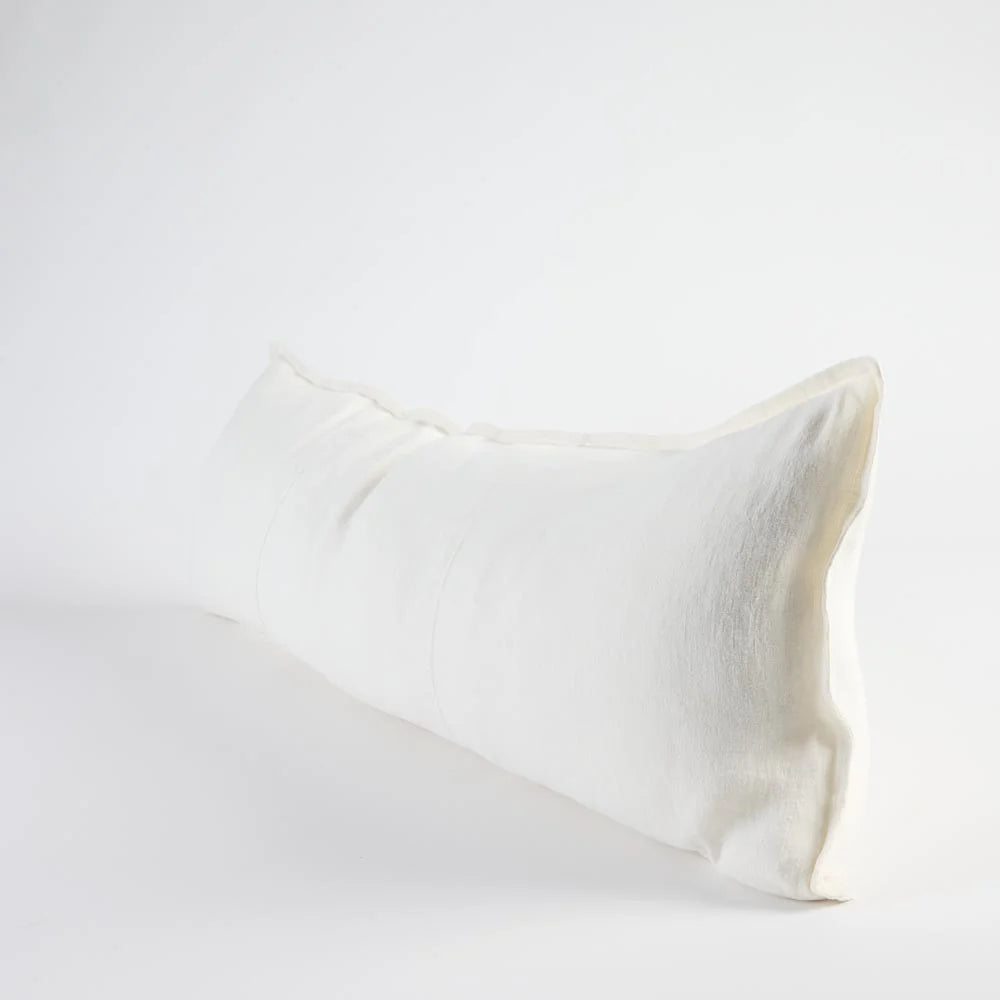 Cushion Lumbar Luca Linen Wht 120x40cm