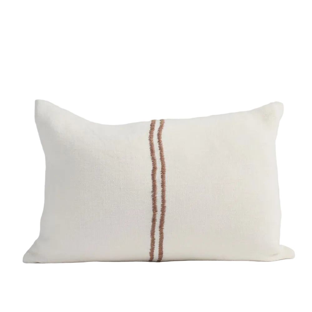 Cushion Orion Linen Off Wt/Choc 40x60
