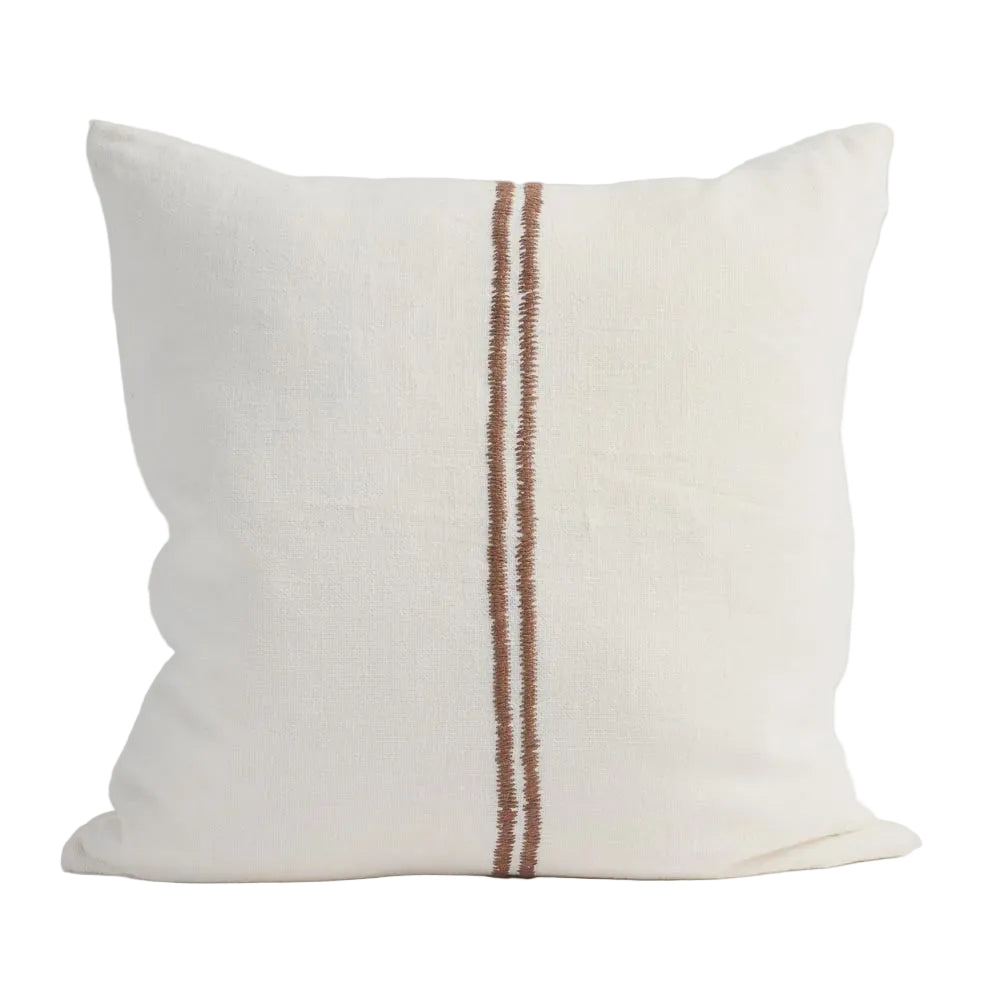 Cushion Orion linen Off Wt/Choc 60cm