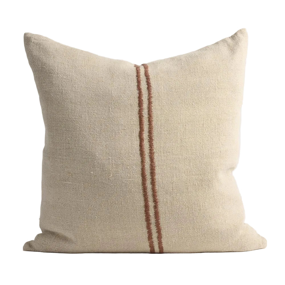 Cushion Orion Linen Nat/Choc 60cm
