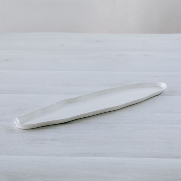 Serve Tray Flax Oval White