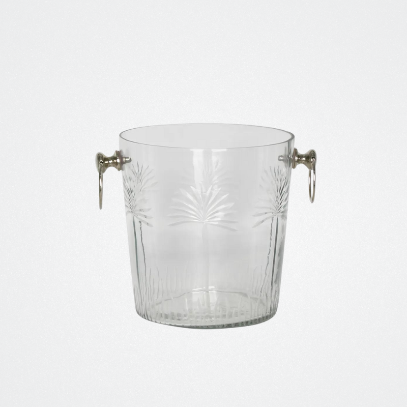 Ice Bucket Palms Glass Lge