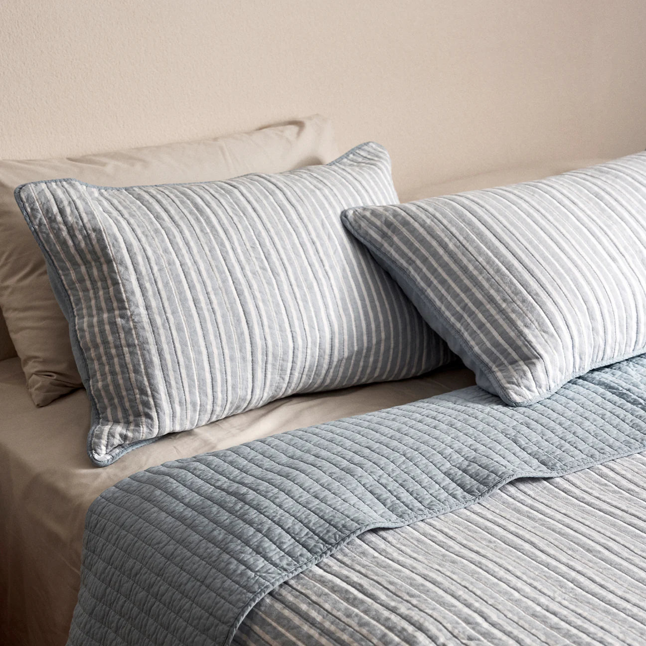 Pillow Case Set Sinclair Blue Stripe 48x73