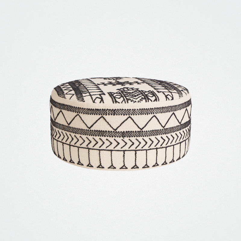 Ottoman Brooklyn Round White