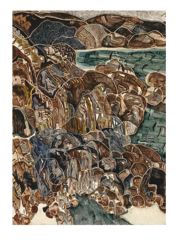 Print Rock Pool Large Nat Oak