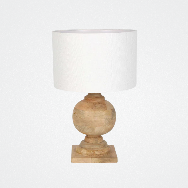 Table Lamp Coach Nat w/ Wht Shade