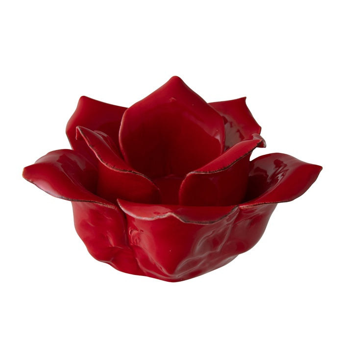 Ceramic Flower Rose Red