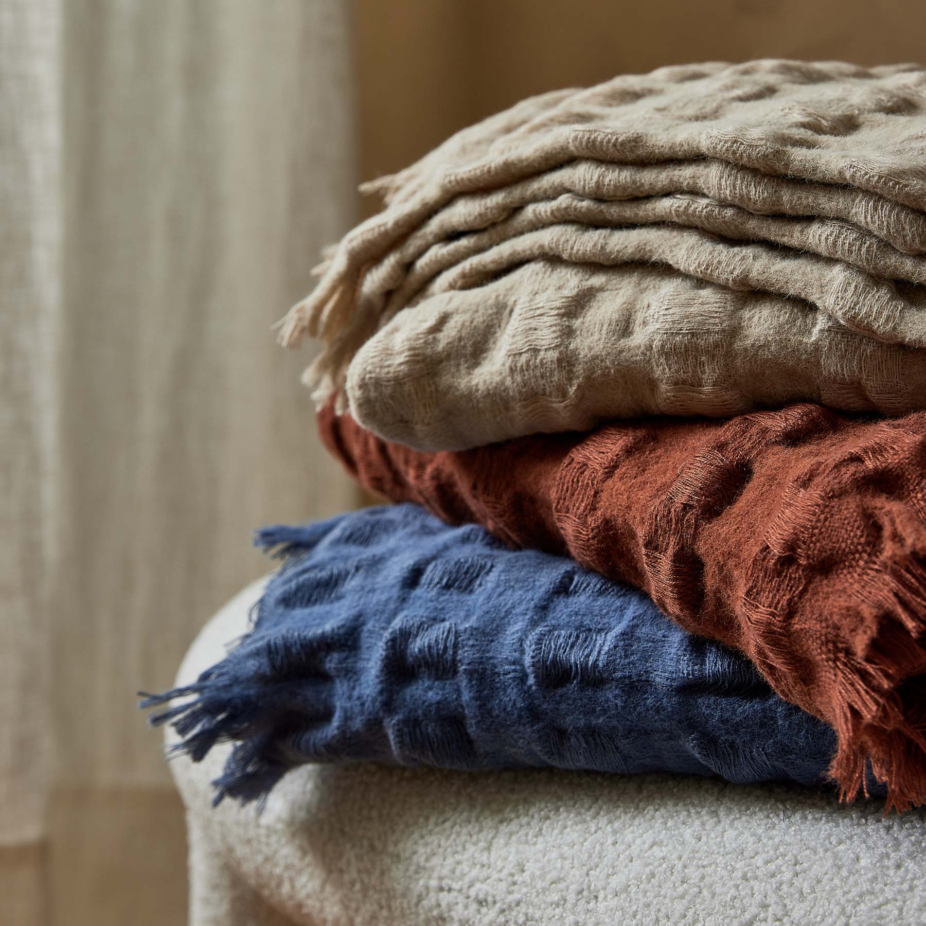 Throw Blake Waffle Oatmeal