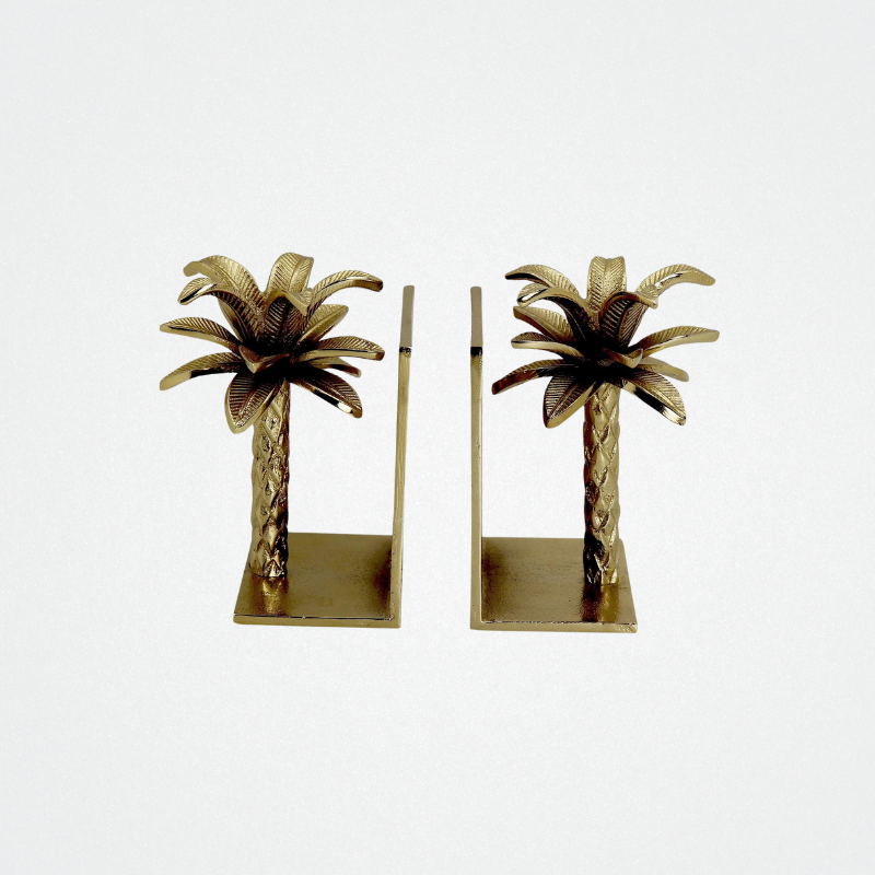Bookends Palm Trees Brass