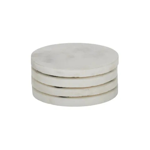 Neo S/4 Round Marble Coaster 10cm White