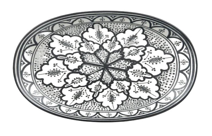 Dish Aleah Oval Blk/Wt
