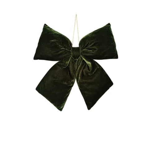 Hanging Bow Velvet 39x50cm Dark Green