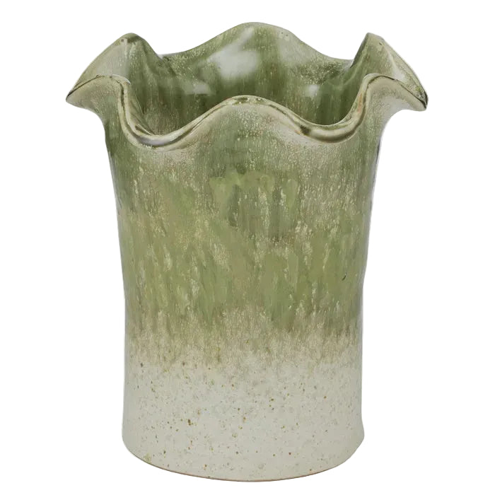 Utensil Holder Cer Olive
