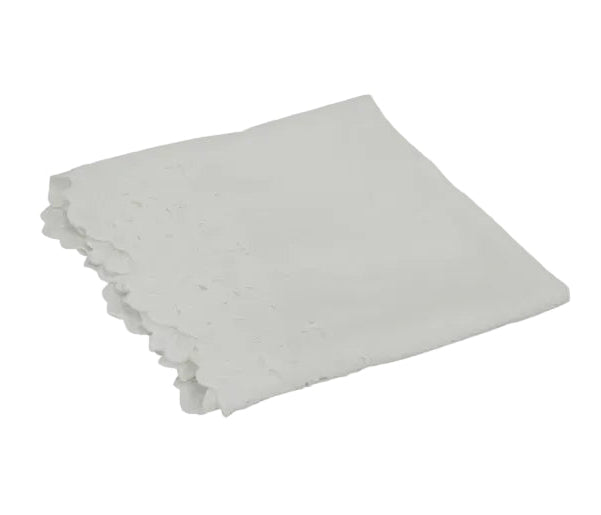 Table Runner Embroidered White