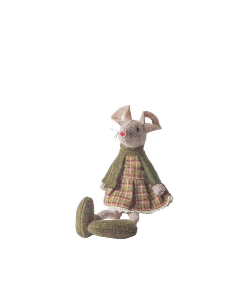 Green Tilly Mouse Sitting