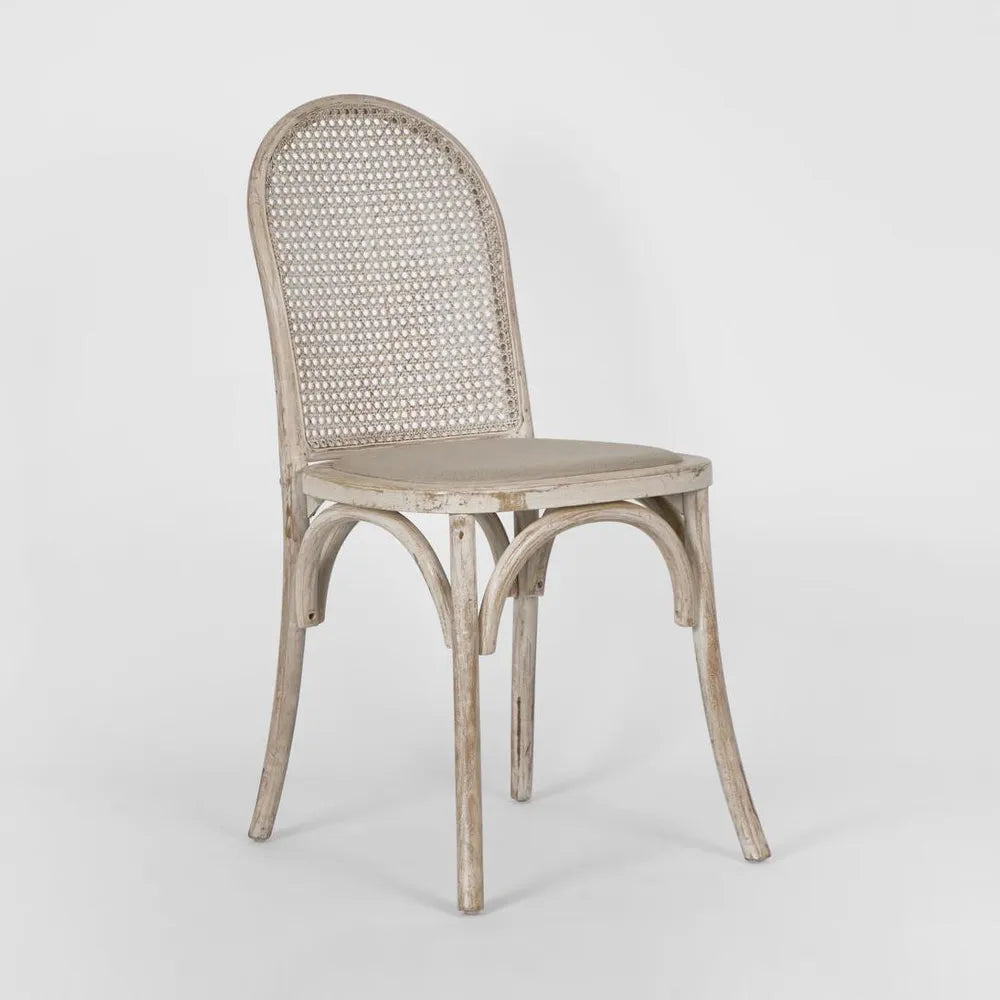 Dining Chair Elm Rattan Grey Dust