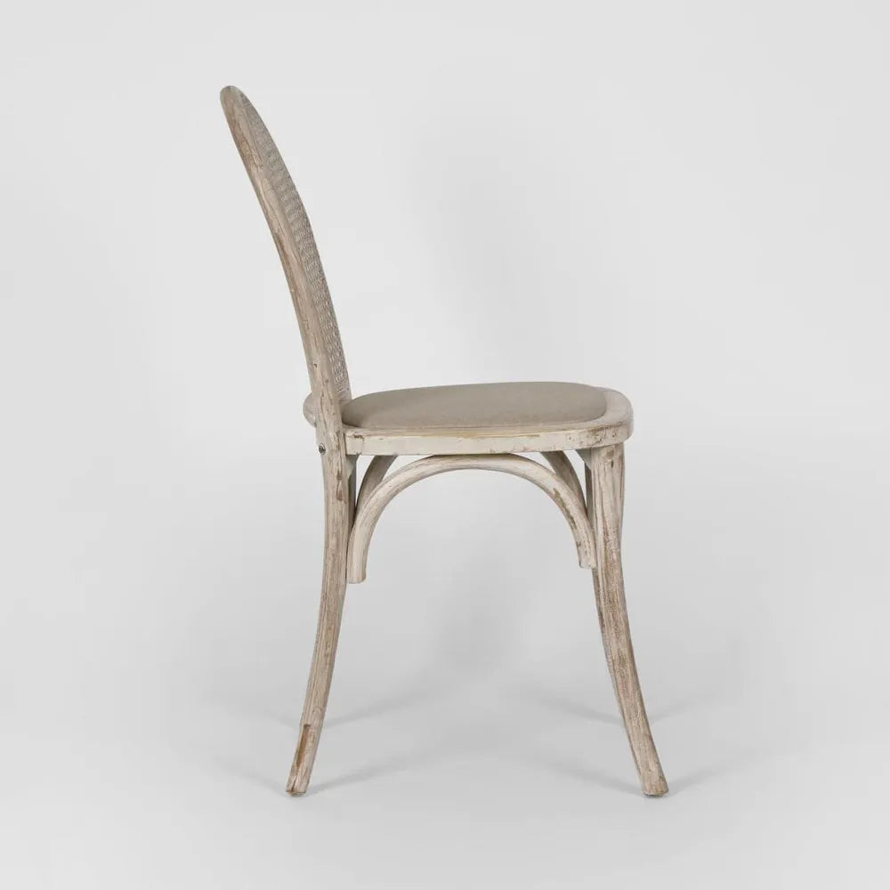 Dining Chair Elm Rattan Grey Dust