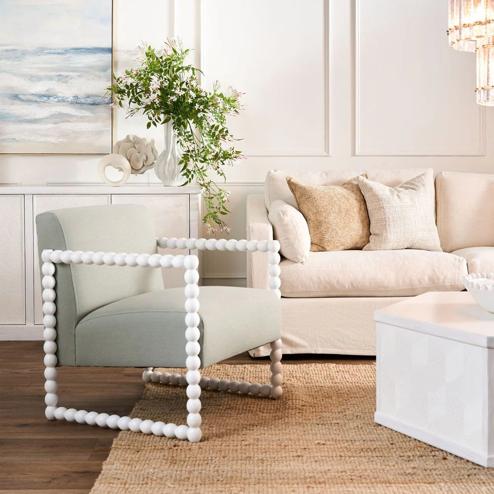 Chair Bobbin Oak White/Seafoam