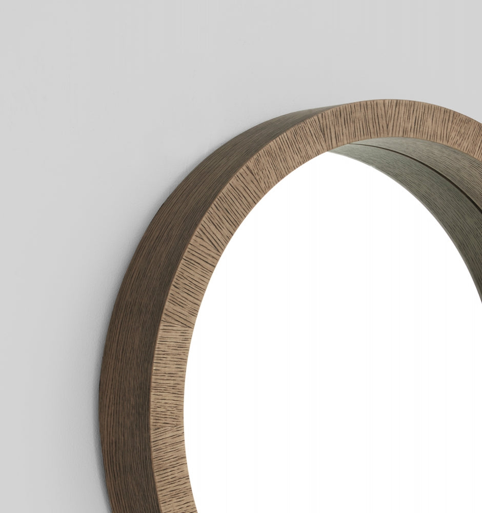 Hazel Wood Circle Mirror 65cm
