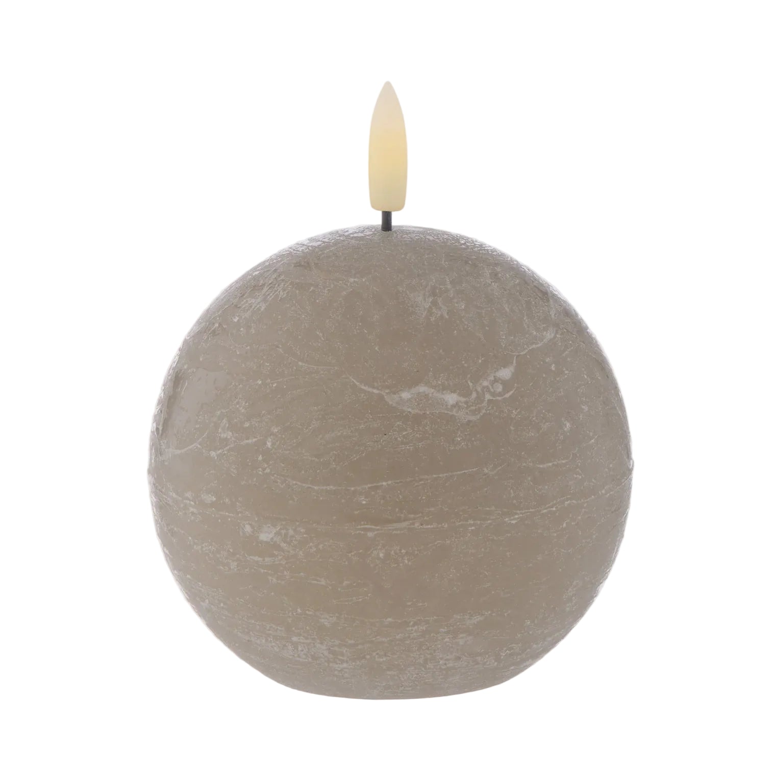 Candle Led Ball Taupe 9cm