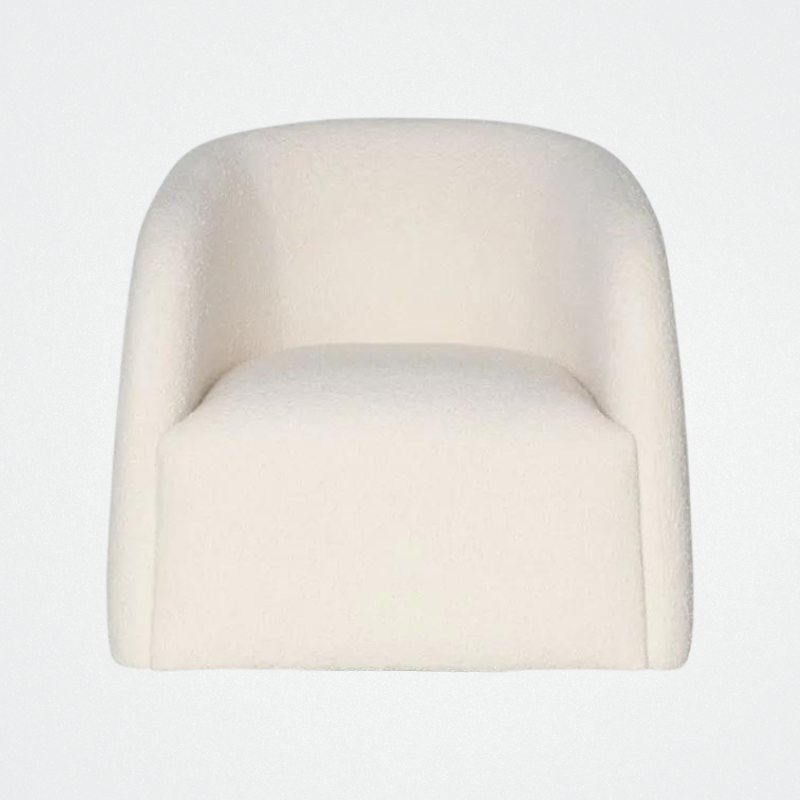 Armchair Boucle Swivel Ivory