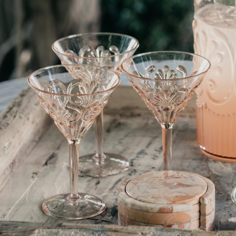 Martini Acrylic Glass Pink