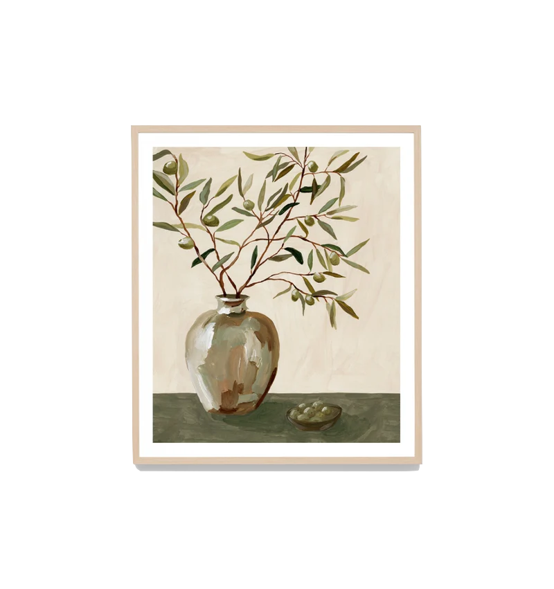 Print Olive Arrangement Green Raw (G4)113x132