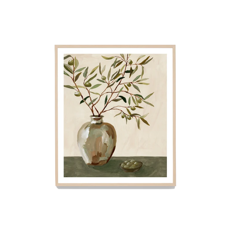 Print Olive Arrangement Green Raw (G4)113x132