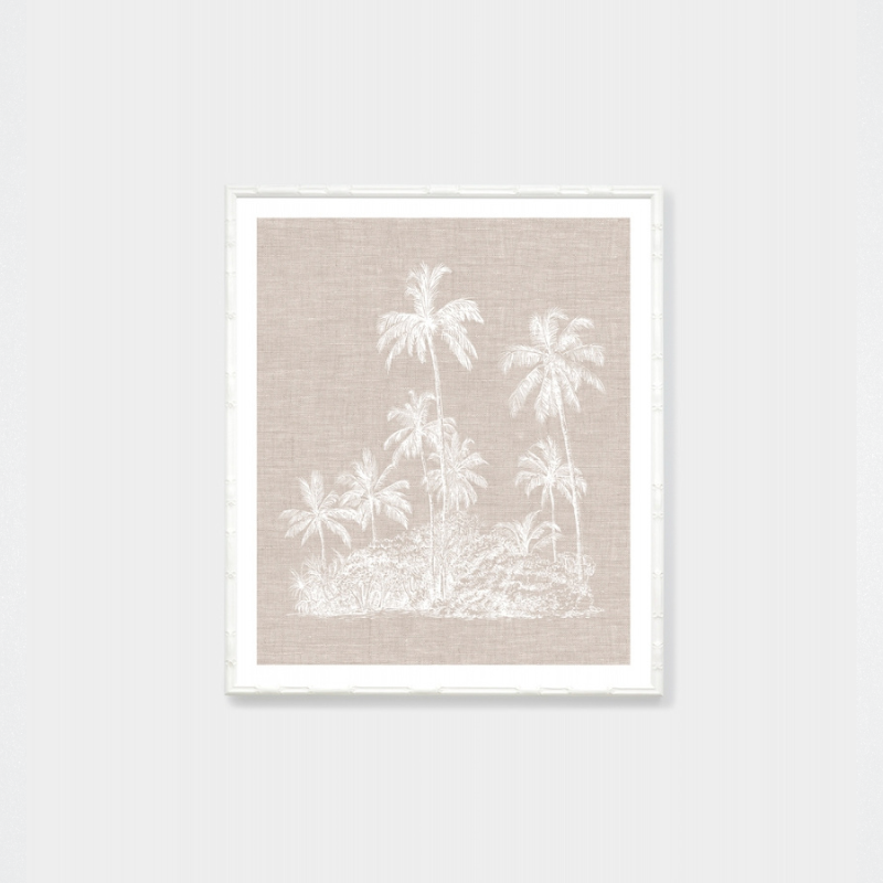 Print Palm Island White 60x70
