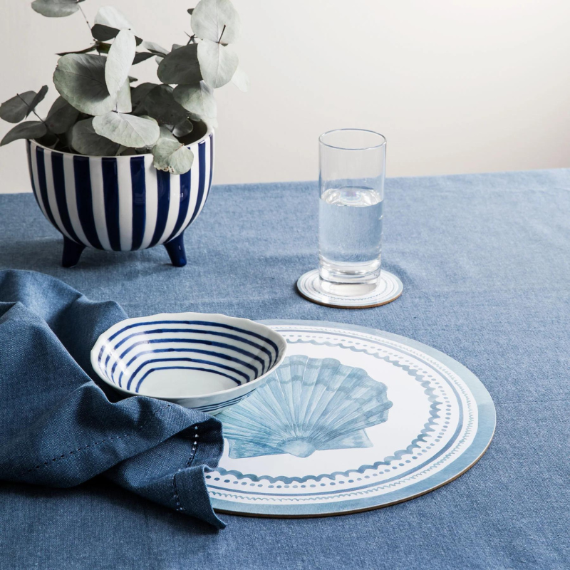 Placemat Round Scallop Set/4