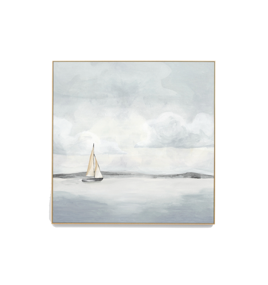 Canvas Serene Sailboat Blue 102x102
