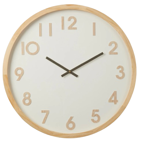 Clock Leonard 61cm Nat