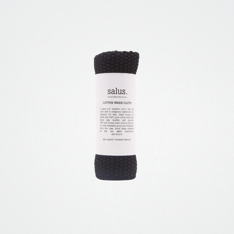 Wash Cloth Cotton Blk (D)