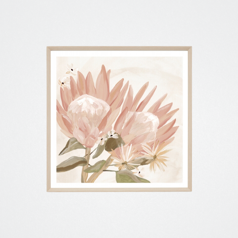 Print Painterly Wildflowers Blush 99x99